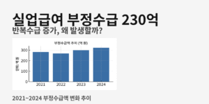 2025 실업급여 부정수급 230억 증가와 반복수급 원인 분석 인포그래픽